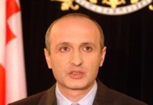 Georgia --  Interior Minister Vano Merabishvili, speaks at a special briefing, where he announced that Tbilgazi's top executive Giorgi Gvichiani had been arrested, 7 Mar. 2006