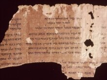U.K. - A picture of  Dead Sea Scroll: A fragment dating from 50 AD is to go on display for the first time in the UK in the British Library exhibition Sacred: Discover what we share, 2007
