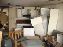 Iraq -- Blast In Baghdad Severely Damages RFE/RL’s Baghdad Bureau, November 18, 2005.