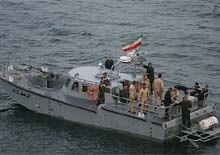 Iran -- Officers observing exercises in the Persian Gulf, 4Apr2006