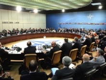 Belgium -- A general view of the NATO defence ministers meeting at NATO headquarters in Brussels, 14Jun2007