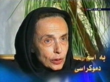 Iran - An image grab taken from footage broadcast 16 July 2007 by the Islamic Republic of Iran News Network (IRINN) shows US-Iranian Haleh Esfandiari talking to a camera at an unidentified place and time in Iran, 17Jul2007