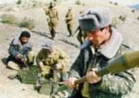 Azerbaijani soldiers in Nagorno-Karabakh in 1992 (AFP)