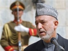 Afghanistan - Afghan President Hamid Karzai speaks during a press conference at the presidential palace in Kabul, 19Oct2007