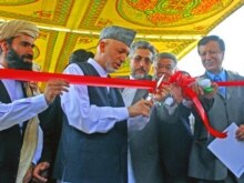 Afghanistan --  President Hamid Karzai  at a eremony of initiation of reconstruction work of Ghazi High School, 21Aug2007