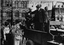 Soviet Union - Lenin speaks to a crowd, undated photo