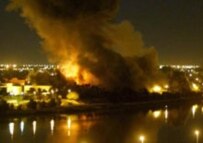 A nighttime air strike against Baghdad in March 2003 (CTK)