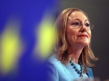 Belgium -- Benita Ferrero-Waldner ate a press conference at the EU headquarters in Brussels, 05Dec2007