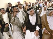 Iraq - Tribal members attend a national reconciliation conference in Zafaranya municipal headquarters in Baghdad, 27Sep2007