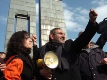 Armenia – Opposition protesters downtown Yerevan, 01Mar2008