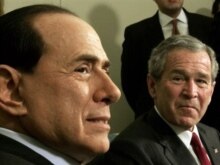 U.S. -- President George W. Bush and Italian Prime Minister Silvio Berlusconi meet in Washinton, DC, 28Feb2006