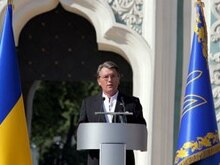 Ukraine - Ukrainian President Viktor Yushchenko speaking during a ceremony in Sophia Square in Kyiv celebrating the 16th anniversary of Ukraine's independence, 24Aug2007