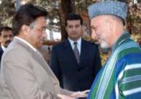 Will Pakistani President Pervez Musharraf and Afghan President Hamid Karzai continue to so friendly? (epa)