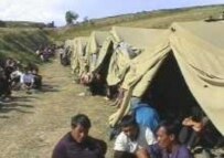 Uzbek refugees pictured in a camp in Kyrgyzstan shortly after the crackdown in Andijon in May 2005 (file photo) (RFE/RL)