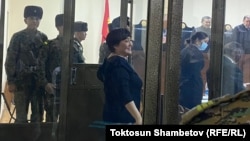 Klara Sooronkulova, one of the activists transferred to house arrest, attends a hearing at a Bishkek court on November 9, 2022. 