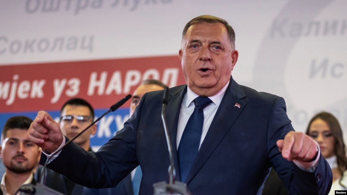 Milorad Dodik u štabu SNSD-a nakon objavljenih preliminarnih izbornih rezultata, Banja Luka, 4. oktobra 2026.