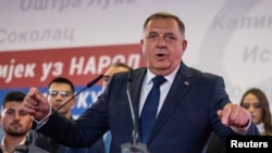 Milorad Dodik u štabu SNSD-a nakon objavljenih preliminarnih izbornih rezultata, Banja Luka, 4. oktobra 2026.