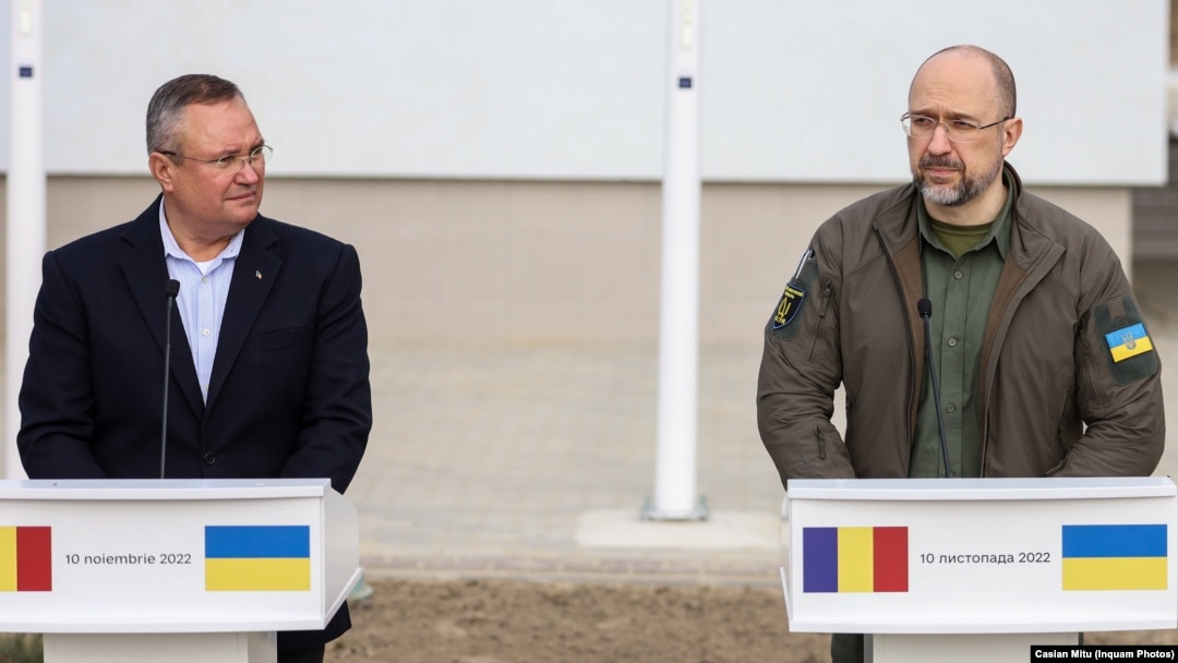 Prim-ministrul României, Nicolae Ciucă, și prim-ministrul Ucrainei, Denis Shmyhal, au fost prezenți la inaugurarea punctului de trecere de la Vicovu de Sus. | Inquam Photos / Casian Mitu 