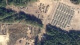 Satellite imagery obtained by RFE/RL shows Russia has set up more than 300 tents in three locations over the past month to temporarily house soldiers at three training grounds in Belarus, including 190 tents at Abuz-Lyasnouski.