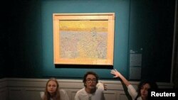  Картината на Винсент ван Гог „ Сеячът “, намираща се в Рим, залята с грахова чорба 