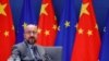 Az archív képen Charles Michel még egy videókonferencia keretében beszél Hszi kínai elnökkel Brüsszelből 2022. április 1-jén