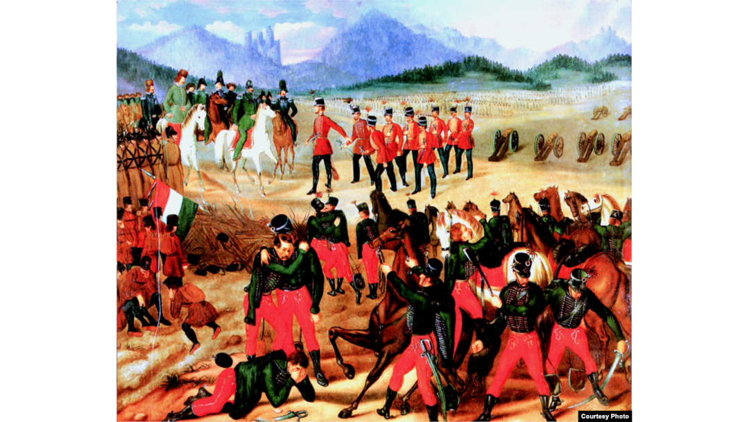 Венгерские революционеры сдаются русским войскам при Вилагоше, 1849 год