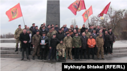 Бійці з кримських підрозділів морської піхоти у парку Слави в Києві. 16 листопада 2015 року