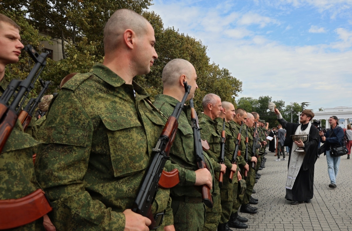 Residents of occupied Crimea mobilised into the Russian army. Sevastopol, autumn draft C