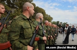 Крымчане в Севастополе, мобилизованные в российскую армию для войны с Украиной. Крым, сентябрь 2022 года.