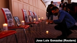 Protest novinara koji traže pravdu i zaštitu od savezne vlade nakon ubistava pet novinara u Meksiku, 14. februar 2022. 