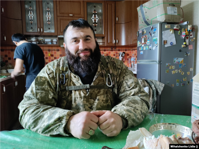 Khusein Dzhambetov, commander of the sabotage reconnaissance group of the Ichkerian battalion fighting on the side of Ukraine