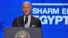 Președintele american Joe Biden vorbind la Conferința COP27 de la Sharm el-Sheikh, Egipt 11 noiembrie 2022.