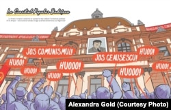 O imagine din noul roman grafic al Alexandrei Gold, „15 noiembrie 1987”.