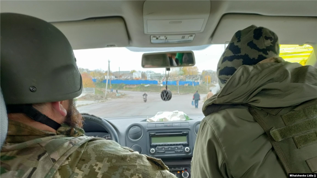 Soldiers of the Ichkerian battalion fighting on the side of Ukraine travel to the front line.