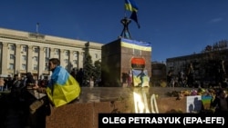 Центральная площадь освобожденного от российской оккупации Херсона. 14 ноября 2022 года