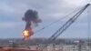 A photo posted on social media shows a Russian missile strike on Kyiv on Novermber 15. 