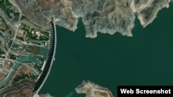 Снимок Кемпирабадского водохранилища со спутника. 
