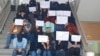 Students at Tehran university took part in a sit-in protest on November 13. 