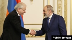 Armenian Prime Minister Nikol Pashinian meets with Russian Co-Chair of the OSCE Minsk Group, special representative of the Russian foreign minister Igor Khovaev. Yerevan, November 14, 2022.