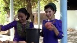 Turkmenistan. Tajik turkmens in Hatlon region in Tajikistan. Young turkmen girls. Pomegranate. October 2022