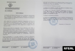 Kopija diplomatske note o povlačenju priznanja Kosova, koju je Ministarstvo spoljnih poslova Burundija uputilo Ministarstvu spoljnih poslova Srbije 15. februara 2018.