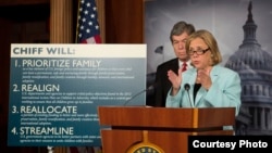 U.S. Senator Mary Landrieu presenting new adoption-related legislation in Washington, D.C. on September 19. 