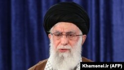 Iranian Supreme Leader Ayatollah Ali Khamenei delivers a speech in the capital Tehran, April, 9 2020