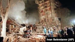 На месцы выбуху на вуліцы Гур’янава ў Маскве, 9 верасьня 1999 году