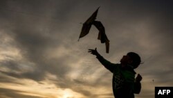 Хлопчик запускає повітряного змія, фото ілюстративне