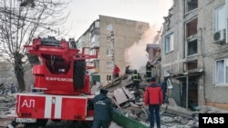 Authorities say rescue work is continuing at the site of the disaster in the town of Yefremov. 