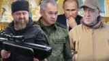 Слева направо: Рамзан Кадыров, Сергей Шойгу, Владимир Путин, Евгений Пригожин. Коллаж
