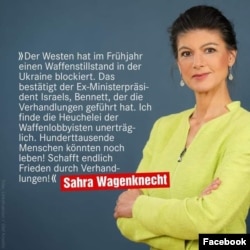 Sahra Wagenknecht pe Facebook