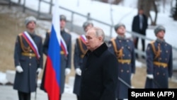 Președintele rus Vladimir Putin la Volgograd, 2 februarie 2023.