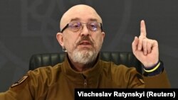 Міністр оборони України Олексій Резніков під час пресконференції. Київ, 5 лютого 2023 року